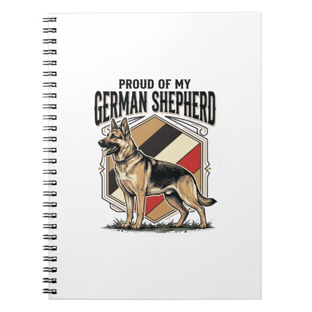 German Shepherd Graphic Vintage Engraving Dog Love Notebook (Front)