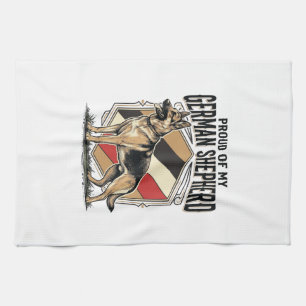 German Shepherd Graphic Vintage Engraving Dog Love Tea Towel
