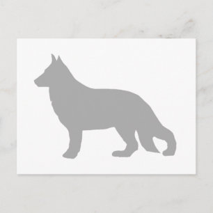 German Shepherd Grey Silhouette Postcard