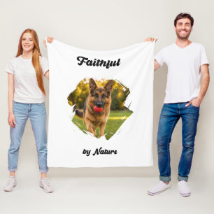 German Shepherd GSD Photo Faithful by Nature Fleece Blanket