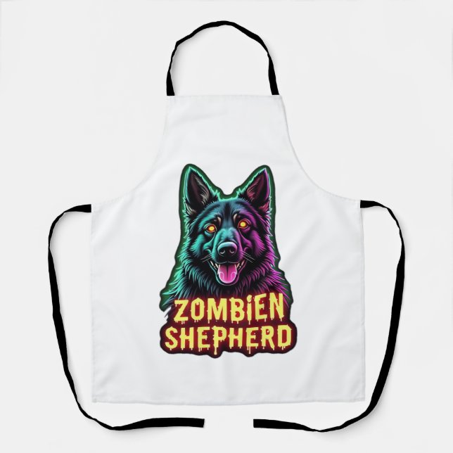 German Shepherd GSD Shep Zombie Dog Halloween Esse Apron (Front)