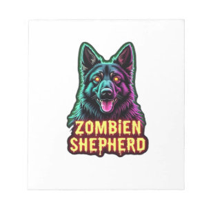 German Shepherd GSD Shep Zombie Dog Halloween Esse Notepad