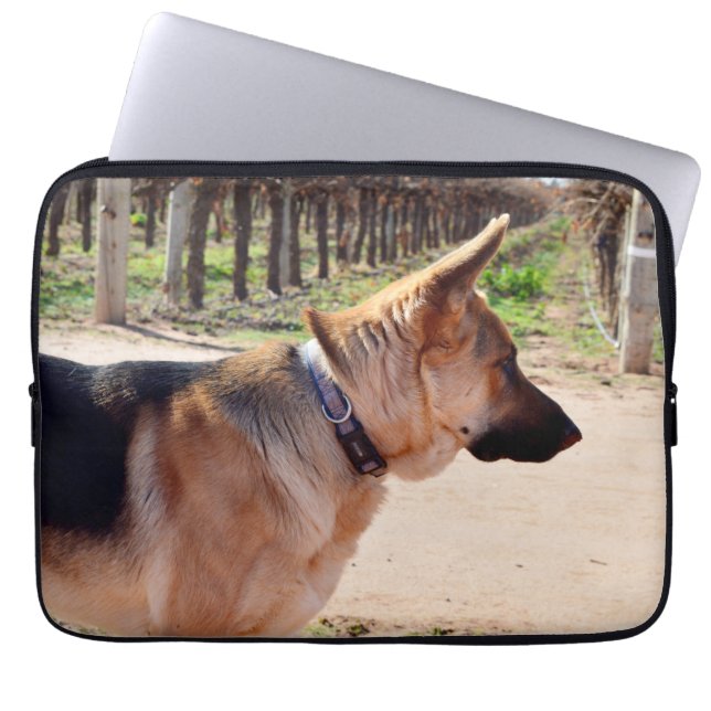 German Shepherd Guard Duty, Laptop Sleeve (Front)