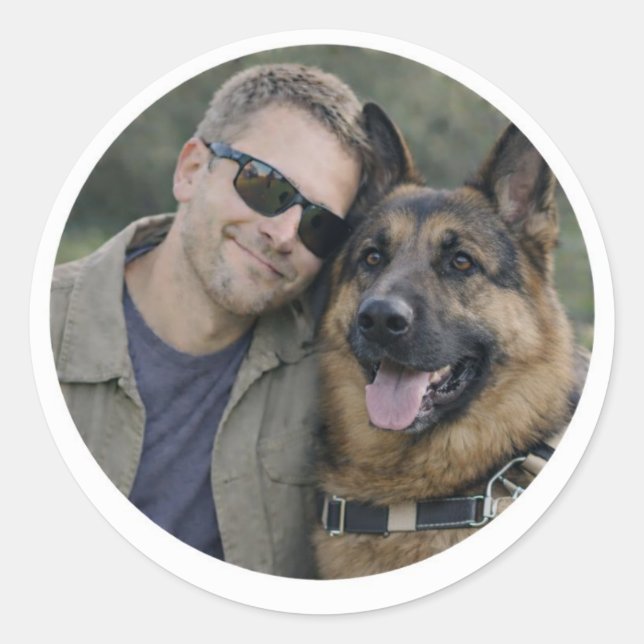German Shepherd Guide Dog Partnership Graduation  Classic Round Sticker (Front)
