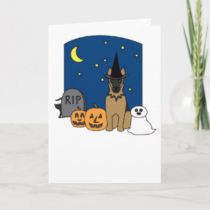 German Shepherd Halloween Card