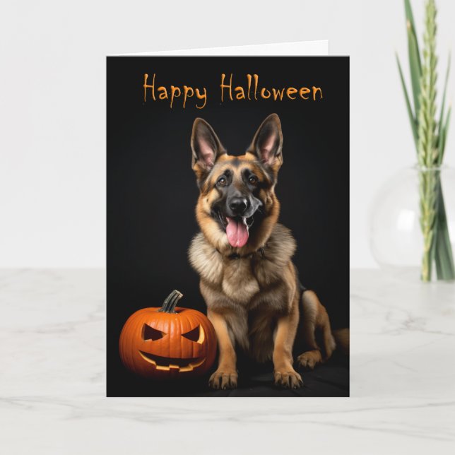 German Shepherd Halloween Card (Front)