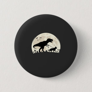 German Shepherd Halloween Dinosaur Moon Silhouette 6 Cm Round Badge