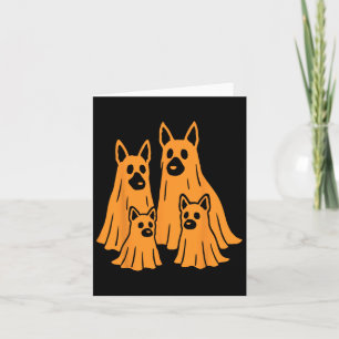 German Shepherd Halloween Ghost Family Funny Dog L Card