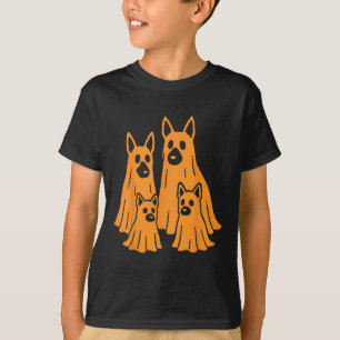 German Shepherd Halloween Ghost Family Funny Dog L T-Shirt