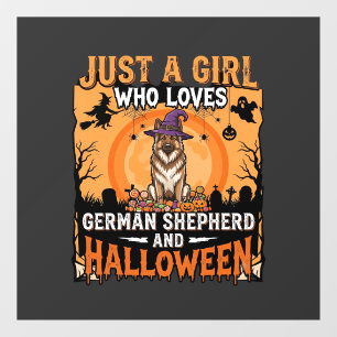 German Shepherd Halloween Girl Witch Dog Design