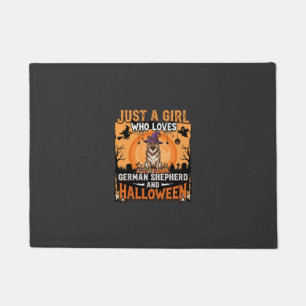 German Shepherd Halloween Girl Witch Dog Design Doormat
