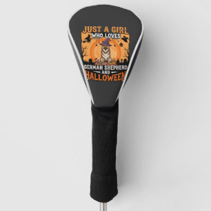 German Shepherd Halloween Girl Witch Dog Design Golf Head Cover
