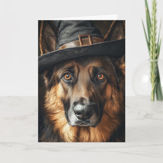 German Shepherd Halloween Holiday Card (Front)