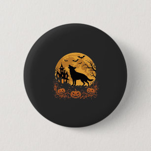 German Shepherd Halloween Moon Pumpkin Design_1 6 Cm Round Badge