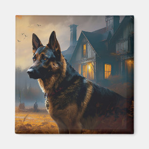 German Shepherd Halloween Scary Magnet