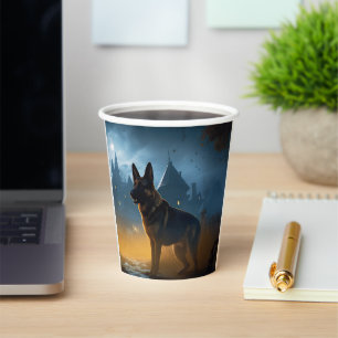 German Shepherd Halloween Scary Paper Cups
