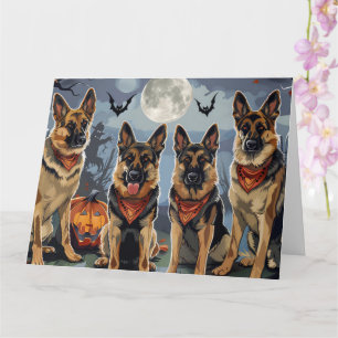 German Shepherd Halloween Spooky Card