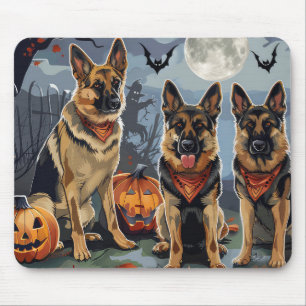 German Shepherd Halloween Spooky Mouse Pad