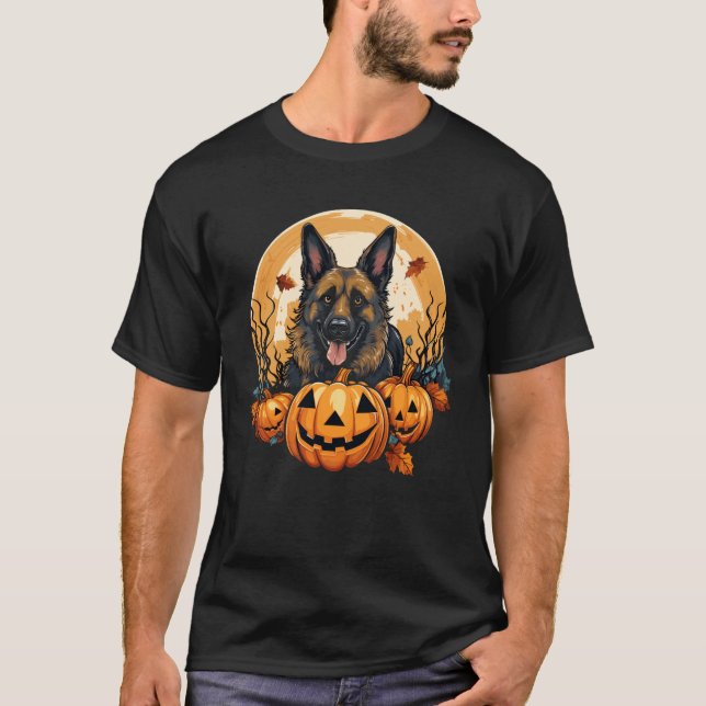 German Shepherd Halloween T-Shirt (Front)