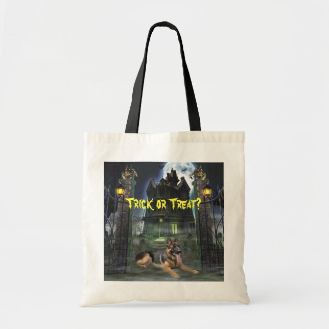 German Shepherd Halloween Tote Bag (Front)
