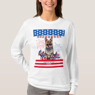 German Shepherd Happy 4Th Of July Independence Day T-Shirt