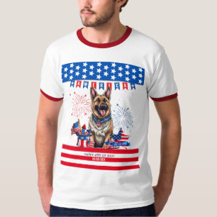 German Shepherd Happy 4Th Of July Independence Day T-Shirt