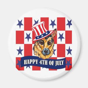German Shepherd Happy 4th of July Magnet