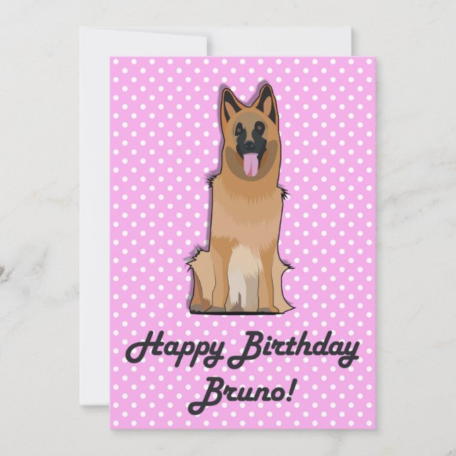 German Shepherd Happy Birthday Greeting Card (Front)