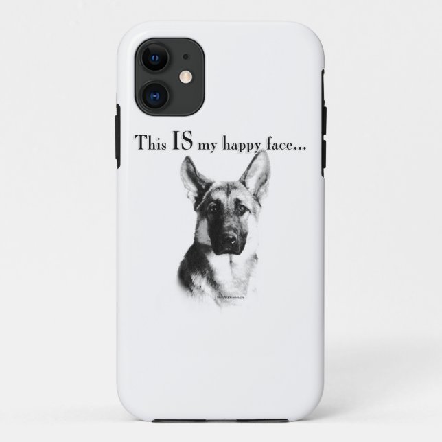 German Shepherd Happy Face Case-Mate iPhone Case (Back)