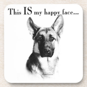 German Shepherd Happy Face Coaster