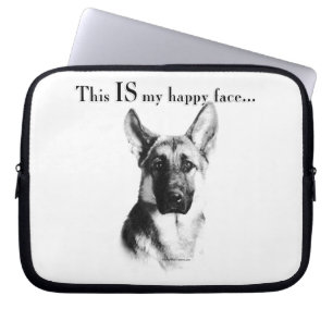 German Shepherd Happy Face Laptop Sleeve