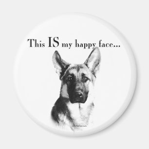 German Shepherd Happy Face Magnet