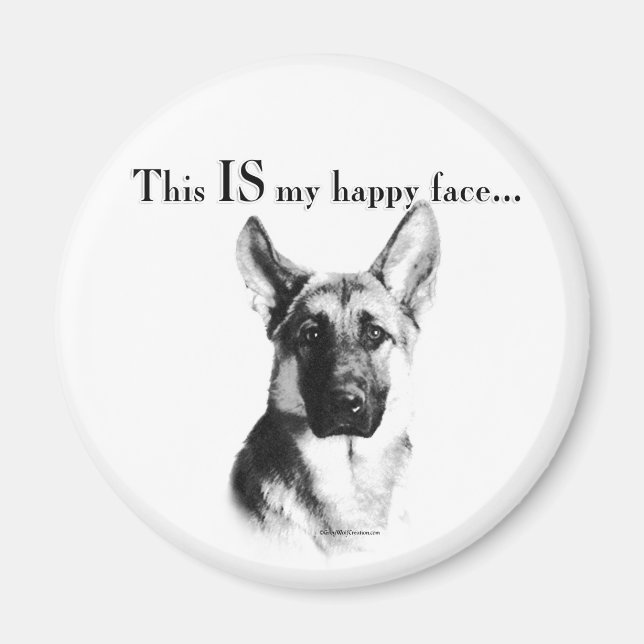 German Shepherd Happy Face Magnet (Front)