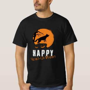 German Shepherd Happy Howl-O-Ween Vintage Funny T-Shirt