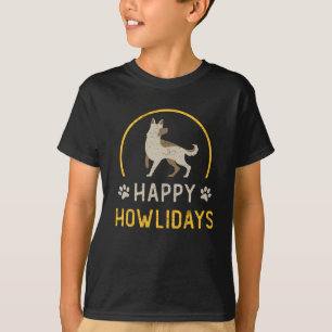 German Shepherd Happy Howlidays Dog Vintage Funny T-Shirt