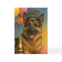 German Shepherd Happy New Year