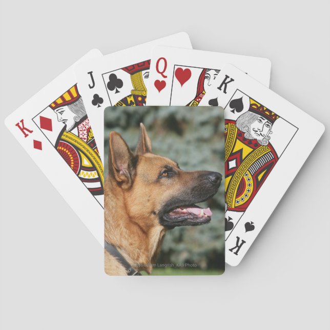 German Shepherd Headshot 1 Playing Cards (Back)