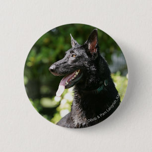 German Shepherd Headshot 2 6 Cm Round Badge