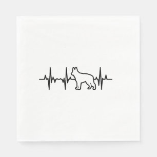 German Shepherd Heartbeat Napkin