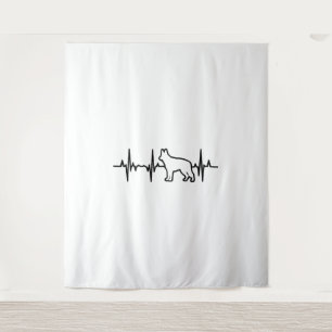 German Shepherd Heartbeat Tapestry