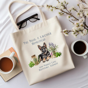 German Shepherd Herbs in Jars Homestead Name Tote Bag