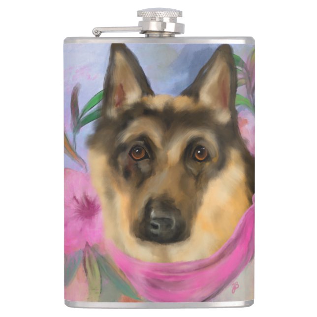 GERMAN SHEPHERD     HIP FLASK (Front)