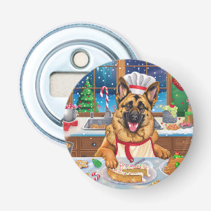 German Shepherd Holiday Baking: Festive Christmas Bottle Opener
