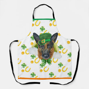 German Shepherd Holiday Decor St Patrick's Day Dog Apron