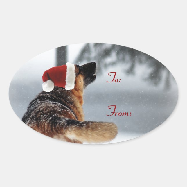 German Shepherd Holiday Gift Tags (Front)