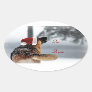 German Shepherd Holiday Gift Tags