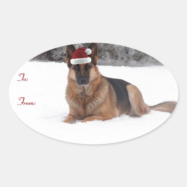 German Shepherd Holiday Gift Tags (Front)