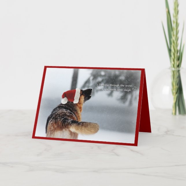 German Shepherd Holiday Greeting Card (Front)
