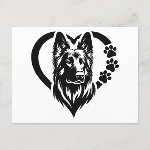 German Shepherd Holiday Postcard