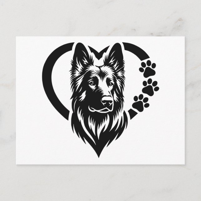 German Shepherd Holiday Postcard (Front)